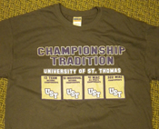 Championship Tradition T-shirts will be given to all students who help send off in style the volleyball and women's soccer teams as they pursue national championhsips.