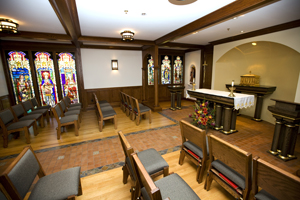 The new chapel in Sitzmann Hall is named in honor of Albertus Magnus, a teacher of St. Thomas Aquinas. 