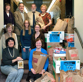 The Office of Academic Affairs collected $346 and 1,009 pounds of food in its fall food drive. Those leading the drive included, top row from left to right: Stephanie Kimble, Michael Jordan, Joe Kreitzer and Debbie Shelito. Middle row: Ann Serdar, Kathryn Pogin and Renee Lamers. Bottom row: Angie Baretta-Herman and Kathy Tischler.