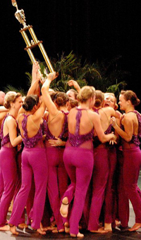 The Tommies celebrate their national championhsip in jazz dance.