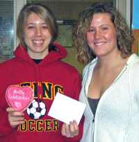 Mallory Marcotte, left, and Justina  Debruzzi were the finders of the hidden heart in this year's Heart Hunt.