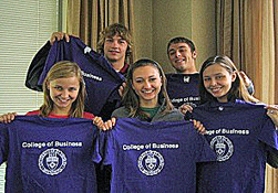 Opus College of Business T-shirts will be given out to new first-year business students today and tomorrow on the St. Paul campus.