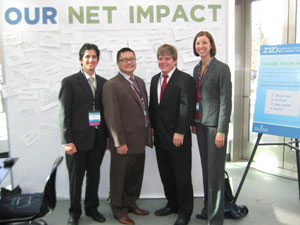 Members of the St. Thomas Net Impact team are, from the left, Sean Elder, Bill Grau, Hans Strommen and Kelsey Luers.