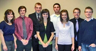 Members of the Undergraduate Business Council are, back row: Kyle Mulrooney, Travis Atkinson and Sean Ness. Front row: Kari Johnson, Don Kneepkens, Meghan Galloway, Stephanie Possehl and Rich Marshall.