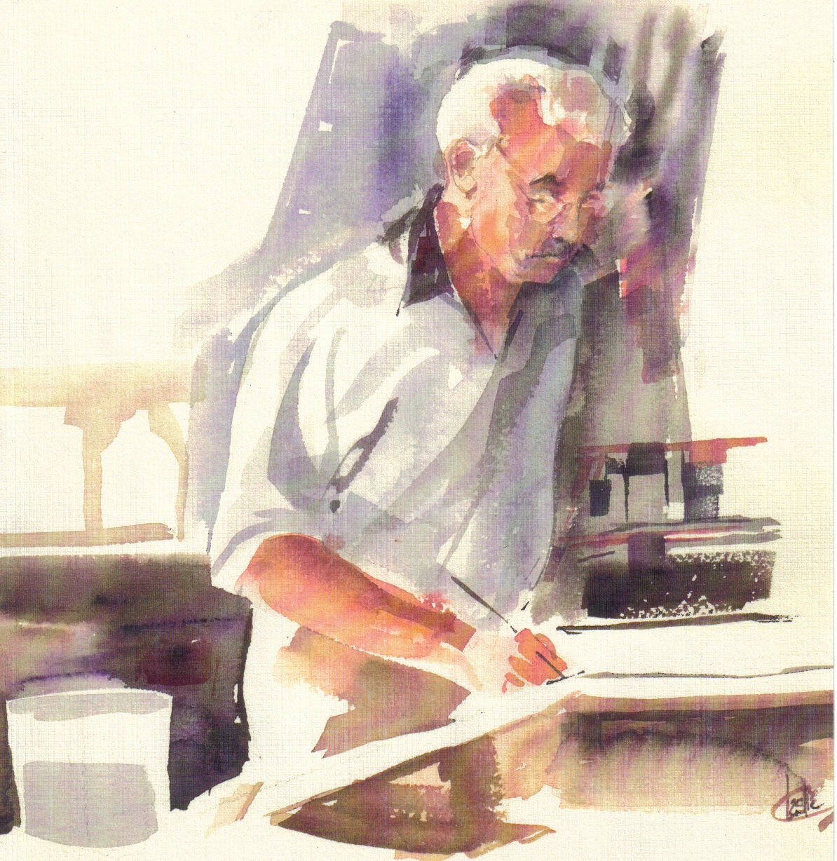 This watercolor of Robert Edwin Culligan was painted by Betty Sievert in the early 1980s.