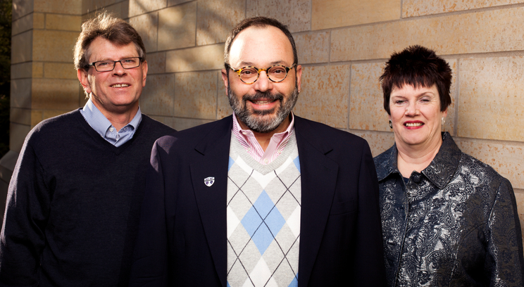 (left to right_ Virgil Wiebe, George Baboila and Dr. Patricia Stankovitch. Photo by Tom Whisenand.