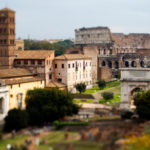 The Roman Forum.  The Coliseum is in the background.  (Mike Ekern/University of St. Thomas)