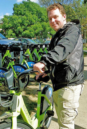 Mitchell Schaps was one of the geography students who helped develop the NiceRide bicycle discount program for the St. Thomas campus.