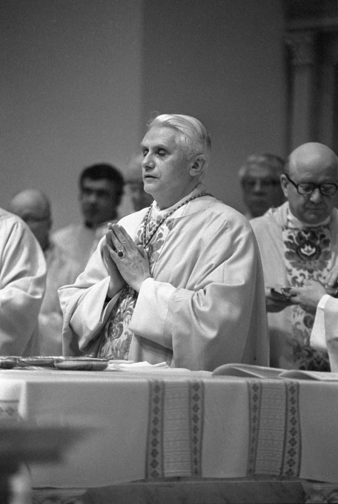 Cardinal Joseph Ratzinger, now Pope Benedict XVI, celebrated a Mass Feb. 12, 1984 in the Chapel of St. Thomas Aquinas.