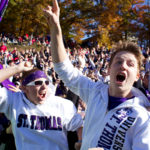The 2010 Tommie crowd goes wild as St. Thomas snaps a 12-year losing streak with a 27-26 overtime victory. (Photo by Thomas Whisenand)