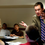 Professor William (Billy) Junker teaches a Catholic Studies course September 12, 2011 in Sitzmann Hall.