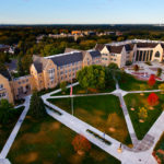 An aerial view of the lower quad. (Photo by Mike Ekern '02)