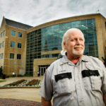 Public Safety officer Pete Willner is a fixture at the School of Law. (Photo by Mark Brown)