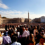 Crowds pack St. Peter's square for a general audience with the Pope.  (Mike Ekern/University of St. Thomas)