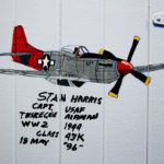 This section of the mural features a P-51 Mustang World War II fighter plane and the signature of Stan Harris, a United States Air Force captain (retired) and member of the Tuskegee airmen. (Photo by Mike Ekern '02)
