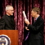Gates received an honorary degree from President Dennis Dease.