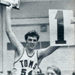 Fritz is carried on the shoulders of fans when the team won the NAIA district 13 playoffs in 1970.