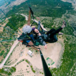 Second place, Most Epic Selfie: Mary Naughton, Southern Turkey. "No Insurance Forms Needed: This photo was taken while paragliding over the Pamukkale thermal baths in southern Turkey. I asked the gentleman if my flip-flops were an issue and his response was that my helmet was optional."