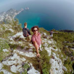 Third place, Most Epic Selfie: Jacob Charbonneau, Capri, Italy. "Mountain View: The photo was taken near the top of the mountain on the island of Capri. After hiking the terrain for a while, I stopped to take this selfie as we were making our descent to the edge of the cliffs. There is a haze in the pictures from the parting clouds due to how high up we were. The colors of the waters and the other part of the island were beautiful to look upon."