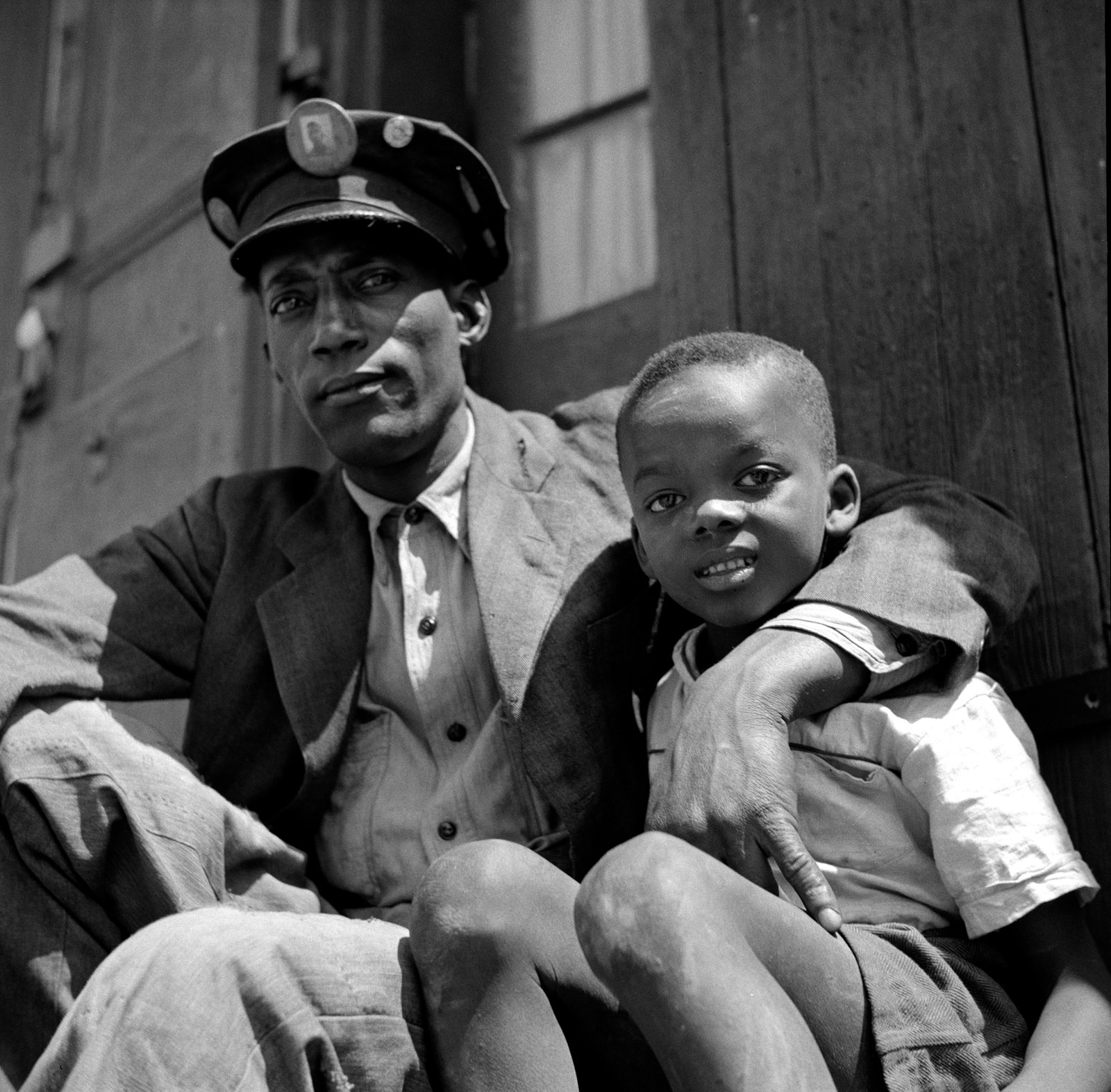Dock worker and his son, New Orleans, March 1943