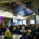 Former Minnesota governor Tim Pawlenty speaks during a First Friday in the Woulfe Alumni Hall.