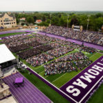 An overview of the 2018 Undergraduate Commencement ceremony in O'Shaughnessy Stadium on May 18, 2018 in St. Paul.