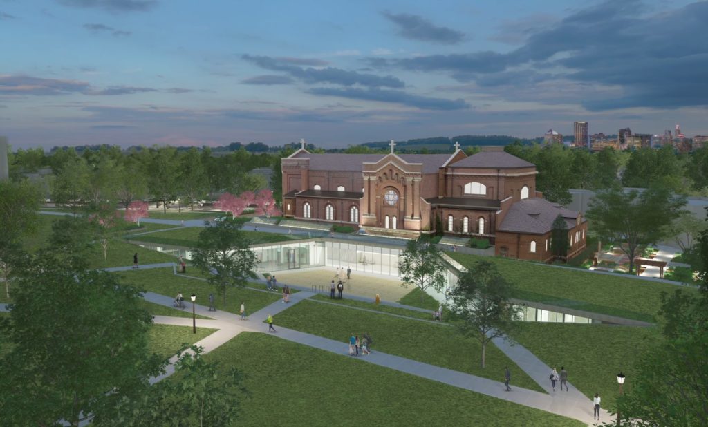 A rendering of the plans for the renovation of the Chapel of St. Thomas Aquinas seen from the west.