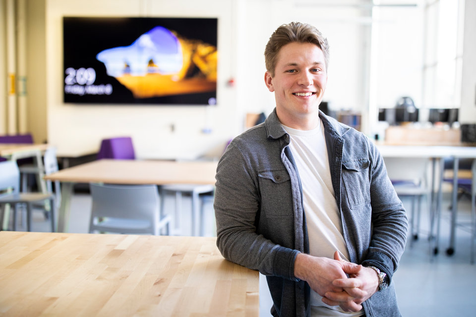 Jake Smith, director of the Gener8tor accelerator program, poses for a portrait in the Facilities Design Center on March 8, 2019.