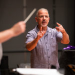 Professor Matthew George teaches a graduate level conducting class