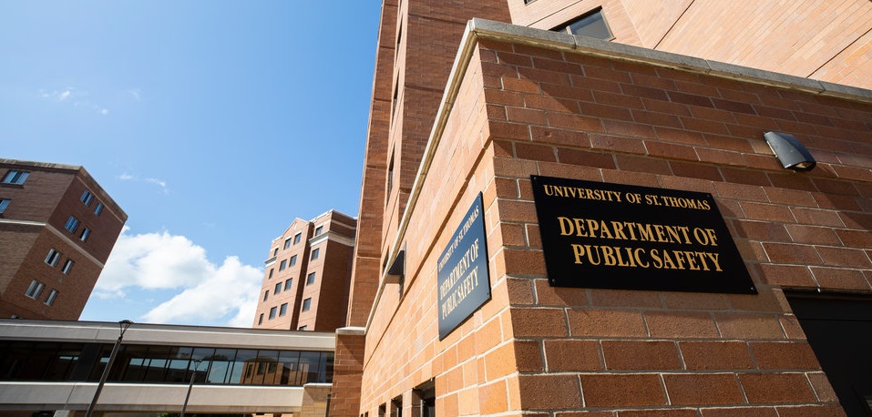 The exterior of the University of St. Thomas’ Department of Public Safety office and dispatch center, located in Morrison Hall on the St. Paul campus.