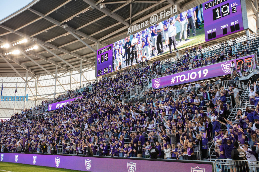 A sea of purple filled the stands at Allianz Field.