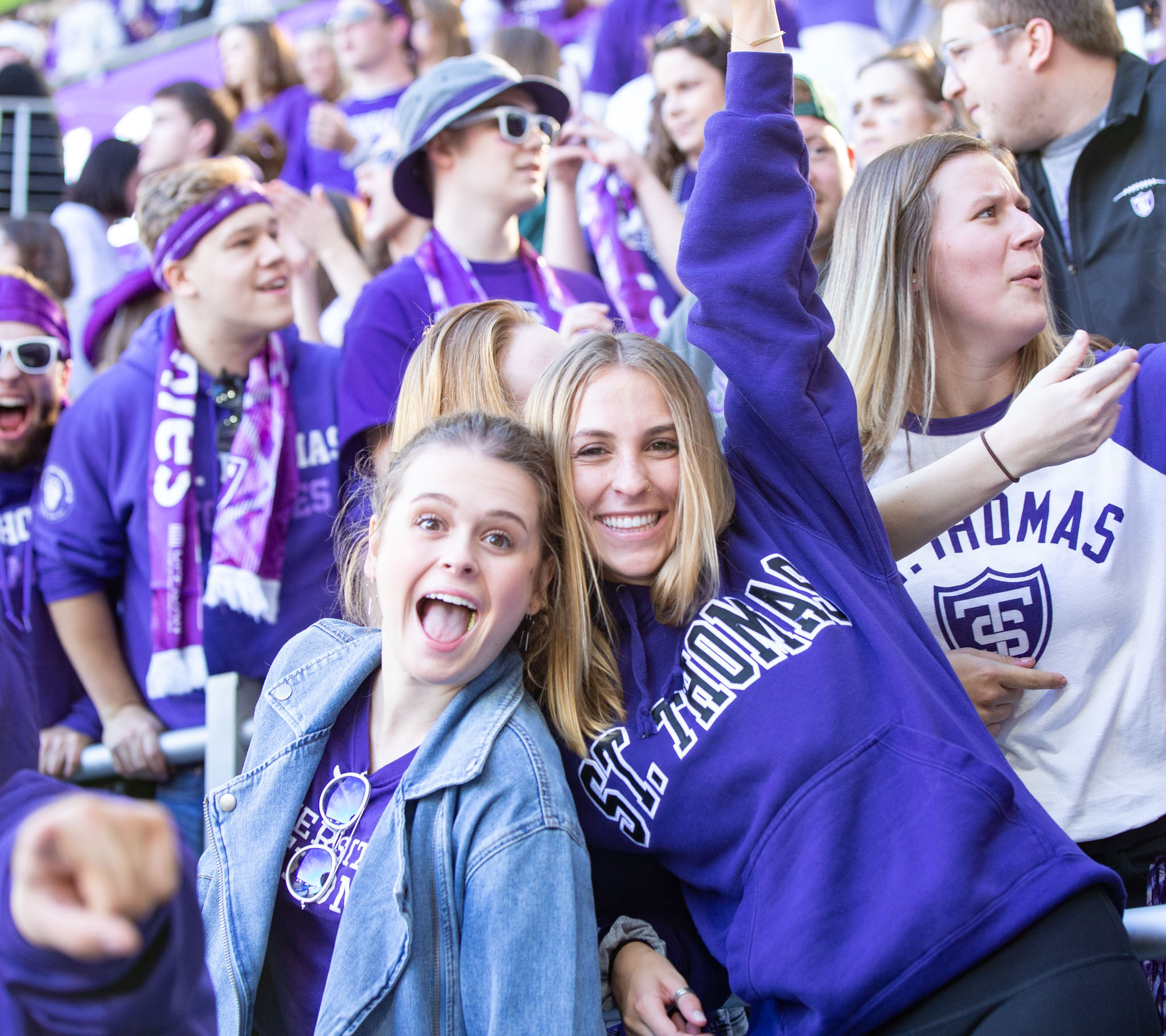 Students showed their purple pride during the 2019 Tommie-Johnnie football game. 