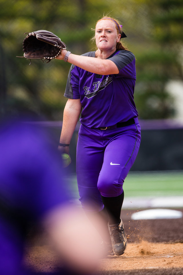 Hayley Dunning pitches during the MIAC Championship tournament in. 2018.