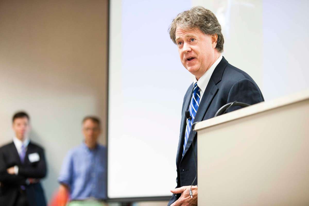 Mark Osler debates federal narcotic sentencing at the Hot Topics: Federal Sentencing event held at the School of Law on Thursday, September 25, 2015.
