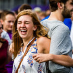 Students participate in "The Great Tommie Get-Together," a mass ice breaker activity September 3, 2016 in O'Shaughnessy Stadium as part of Welcome Days.