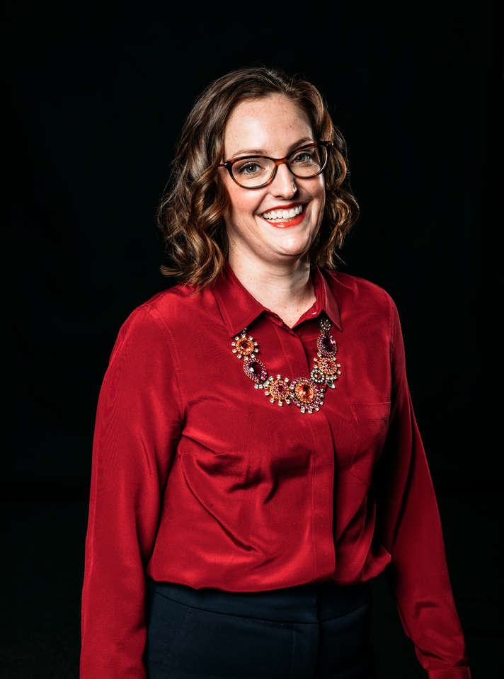 St. Thomas School of Law alum Jill Sauber poses for a studio portrait in St. Paul on March 13, 2020.