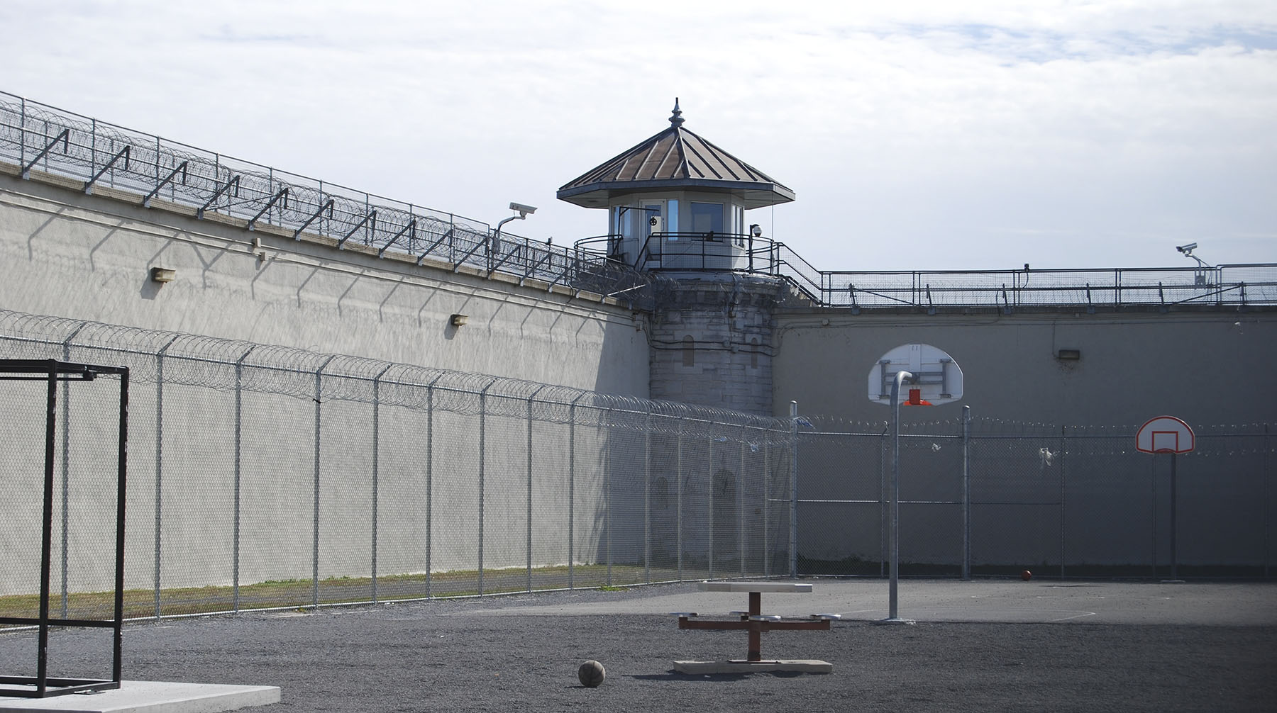 A prison yard.