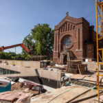 Aquinas Hall and the Iversen Center for Faith under construction on north campus in St. Paul on June 2, 2020.