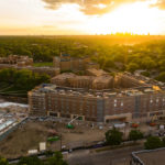 The Iversen Center for Faith and the Tommie North Residence Hall for first year students under construction on north campus in St. Paul on June 5, 2020.