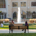 Students hang out on the lower quad on a beautiful fall afternoon during Homecoming week. Mark Brown/University of St. Thomas