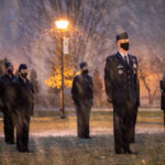 Members of Air Force ROTC Detachment 410 participate in the opening ceremony of a 24 hour vigil honoring military service members missing in action or prisoners of war. Mark Brown/University of St. Thomas