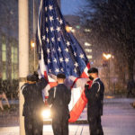 Members of Air Force ROTC Detachment 410 participate in the opening ceremony of a 24 hour vigil honoring military service members missing in action or prisoners of war. Mark Brown/University of St. Thomas