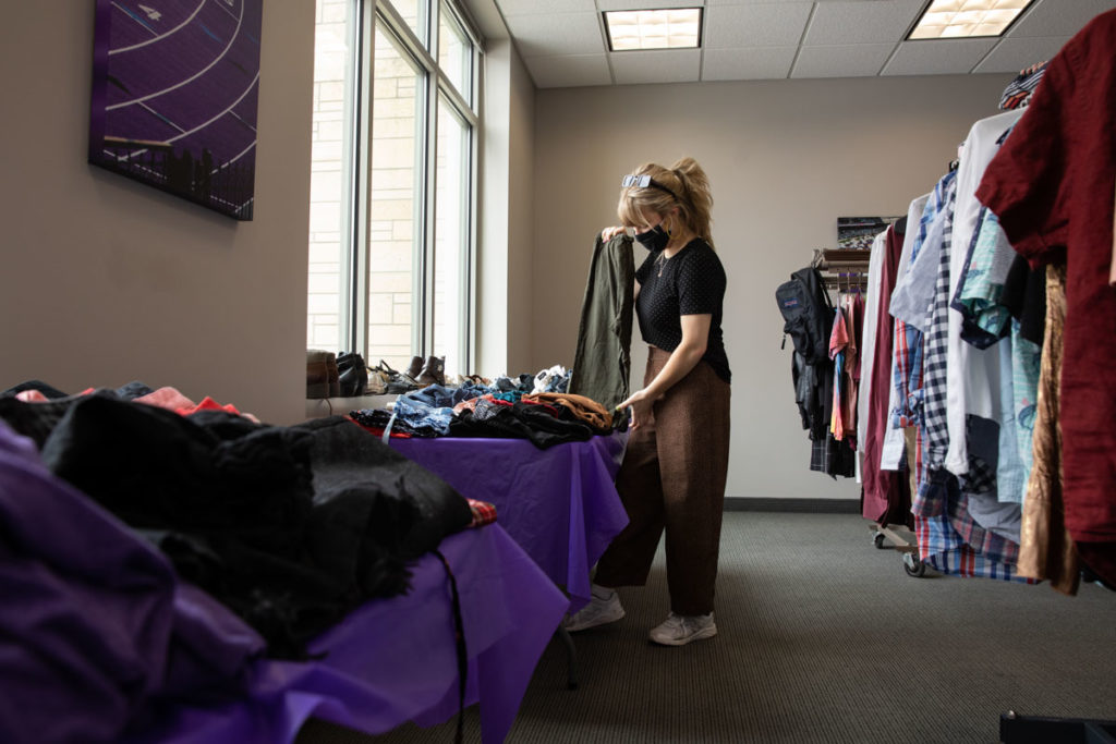 Co-Founder Morgan Ronsen at Tommie's Closet in the Anderson Student Center. Mark Brown/University of St. Thomas