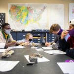 Students work in groups during professor Sarah Feiner’s geology lab in O'Shaughnessy Science Hall. Liam James Doyle/University of St. Thomas