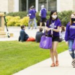 Students walk through campus during Tommie Fest. Mark Brown/University of St. Thomas