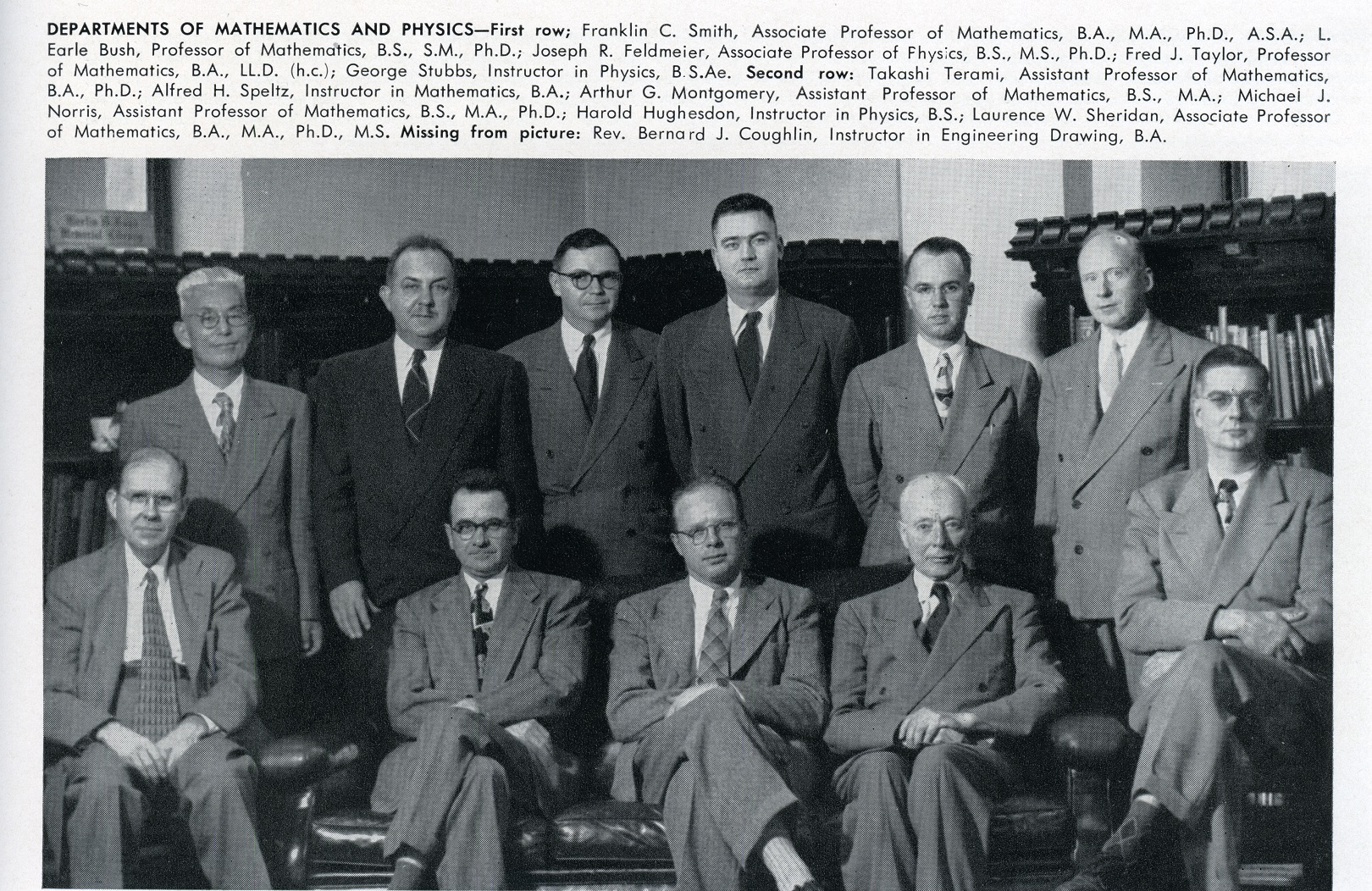 St. Thomas Mathematics Department 1952.