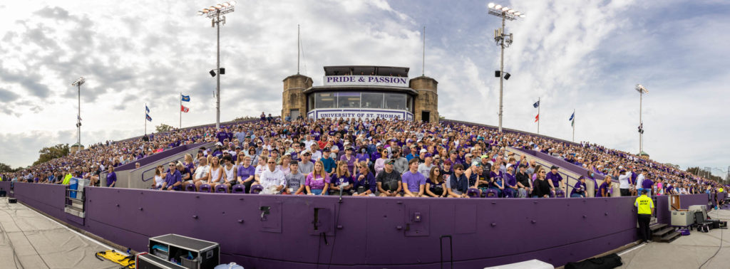 The Homecoming football game was sold out. Mark Brown/University of St. Thomas