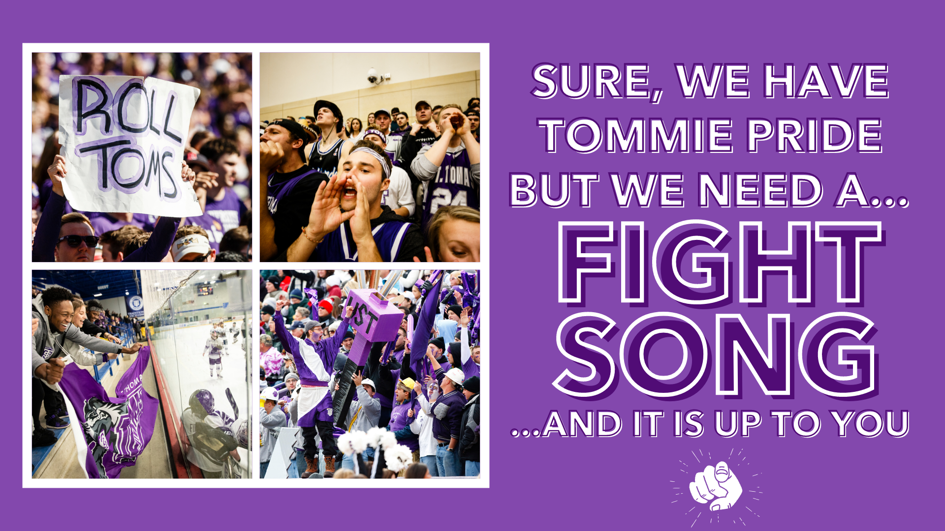 Fight song contest graphic.