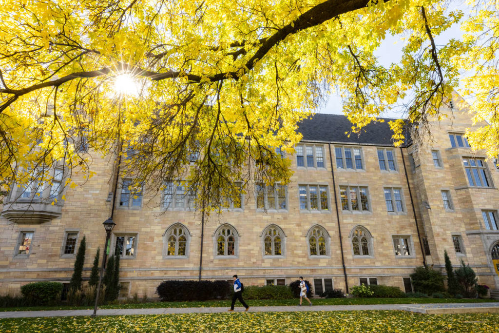 Aquinas Hall on a beautiful fall day. Mark Brown/University of St. Thomas