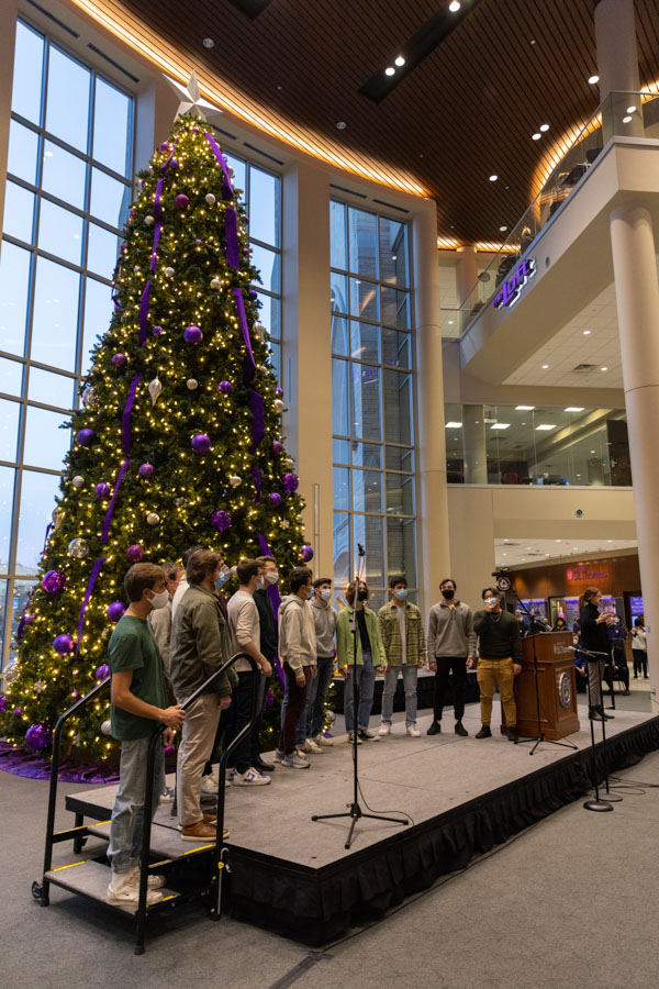 The Summit Singers perform during the Holiday Tree Lighting ceremony.